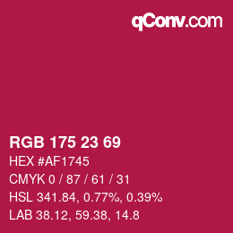 Color code: RGB 175 23 69 | qconv.com