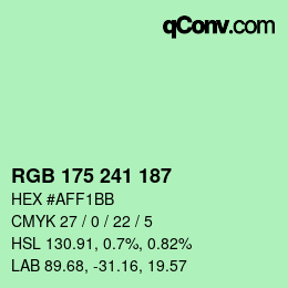 Color code: RGB 175 241 187 | qconv.com