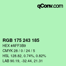Color code: RGB 175 243 185 | qconv.com