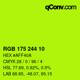 Color code: RGB 175 244 10 | qconv.com