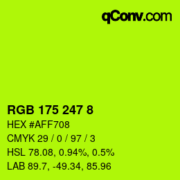 Color code: RGB 175 247 8 | qconv.com