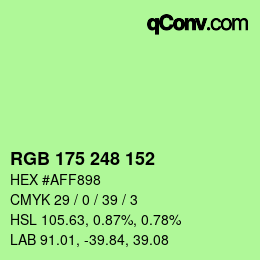 Color code: RGB 175 248 152 | qconv.com