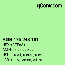 Farbcode: RGB 175 248 161 | qconv.com