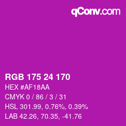 Code couleur: RGB 175 24 170 | qconv.com