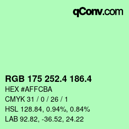 カラーコード: RGB 175 252.4 186.4 | qconv.com