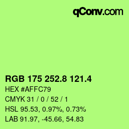 カラーコード: RGB 175 252.8 121.4 | qconv.com