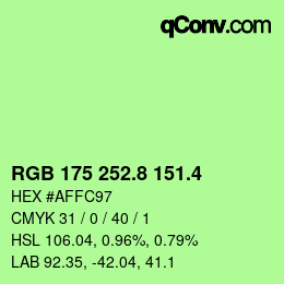 カラーコード: RGB 175 252.8 151.4 | qconv.com