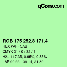 カラーコード: RGB 175 252.8 171.4 | qconv.com