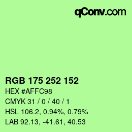 Color code: RGB 175 252 152 | qconv.com
