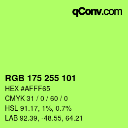 Color code: RGB 175 255 101 | qconv.com