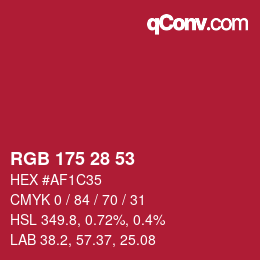 Farbcode: RGB 175 28 53 | qconv.com