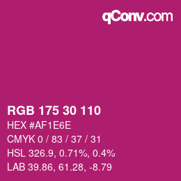 カラーコード: RGB 175 30 110 | qconv.com
