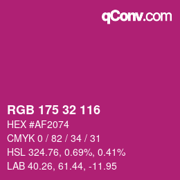 Color code: RGB 175 32 116 | qconv.com