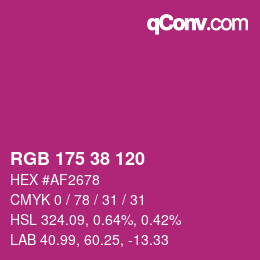 Color code: RGB 175 38 120 | qconv.com
