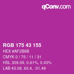 Color code: RGB 175 43 155 | qconv.com
