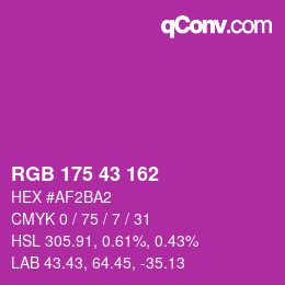 Color code: RGB 175 43 162 | qconv.com