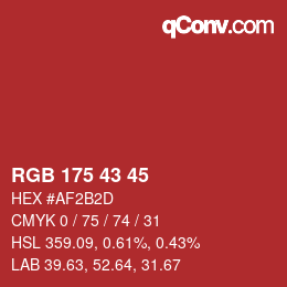 Color code: RGB 175 43 45 | qconv.com