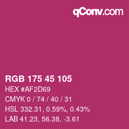 Color code: RGB 175 45 105 | qconv.com