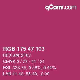 Color code: RGB 175 47 103 | qconv.com