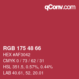 Color code: RGB 175 48 66 | qconv.com