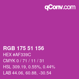 Color code: RGB 175 51 156 | qconv.com