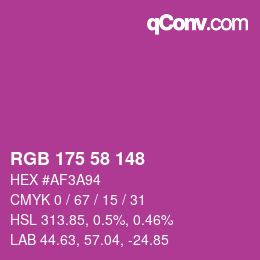 Color code: RGB 175 58 148 | qconv.com