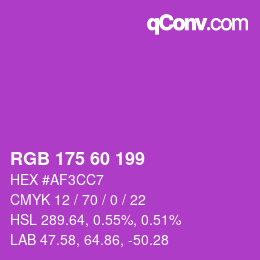 カラーコード: RGB 175 60 199 | qconv.com