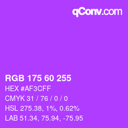 カラーコード: RGB 175 60 255 | qconv.com