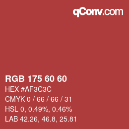 Color code: RGB 175 60 60 | qconv.com