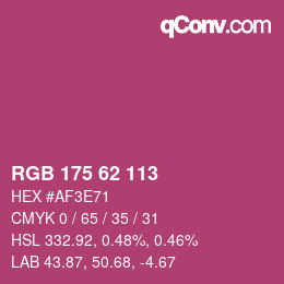 Color code: RGB 175 62 113 | qconv.com