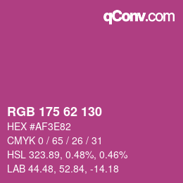Color code: RGB 175 62 130 | qconv.com