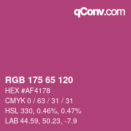 Color code: RGB 175 65 120 | qconv.com