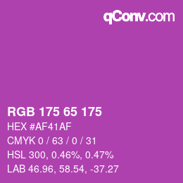 Color code: RGB 175 65 175 | qconv.com