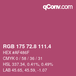 カラーコード: RGB 175 72.8 111.4 | qconv.com