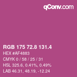 カラーコード: RGB 175 72.8 131.4 | qconv.com
