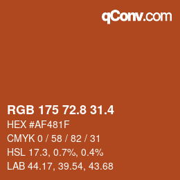 カラーコード: RGB 175 72.8 31.4 | qconv.com