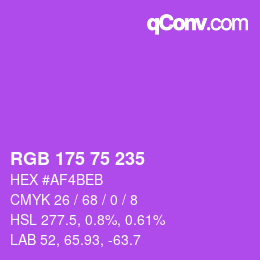 カラーコード: RGB 175 75 235 | qconv.com