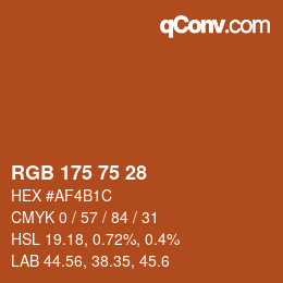 Color code: RGB 175 75 28 | qconv.com
