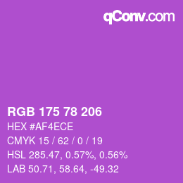 Color code: RGB 175 78 206 | qconv.com