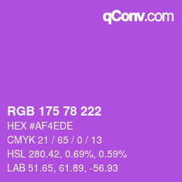 Color code: RGB 175 78 222 | qconv.com