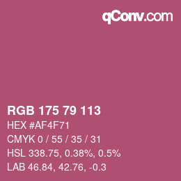 カラーコード: RGB 175 79 113 | qconv.com