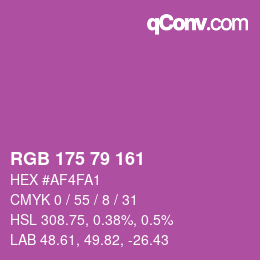カラーコード: RGB 175 79 161 | qconv.com