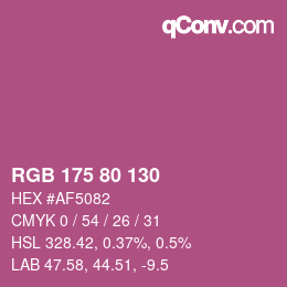 カラーコード: RGB 175 80 130 | qconv.com