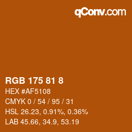 Color code: RGB 175 81 8 | qconv.com