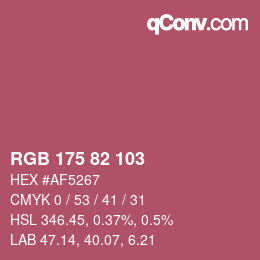 Color code: RGB 175 82 103 | qconv.com