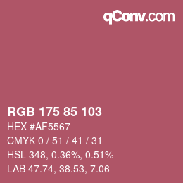 Color code: RGB 175 85 103 | qconv.com