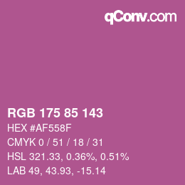Color code: RGB 175 85 143 | qconv.com