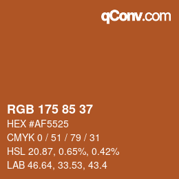 Color code: RGB 175 85 37 | qconv.com