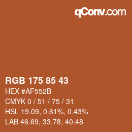 Color code: RGB 175 85 43 | qconv.com