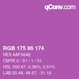 Color code: RGB 175 86 174 | qconv.com